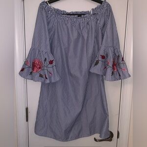 NWOT SPEED CONTROL NY BABY DOLL OFF THE SHOULDER DRESS